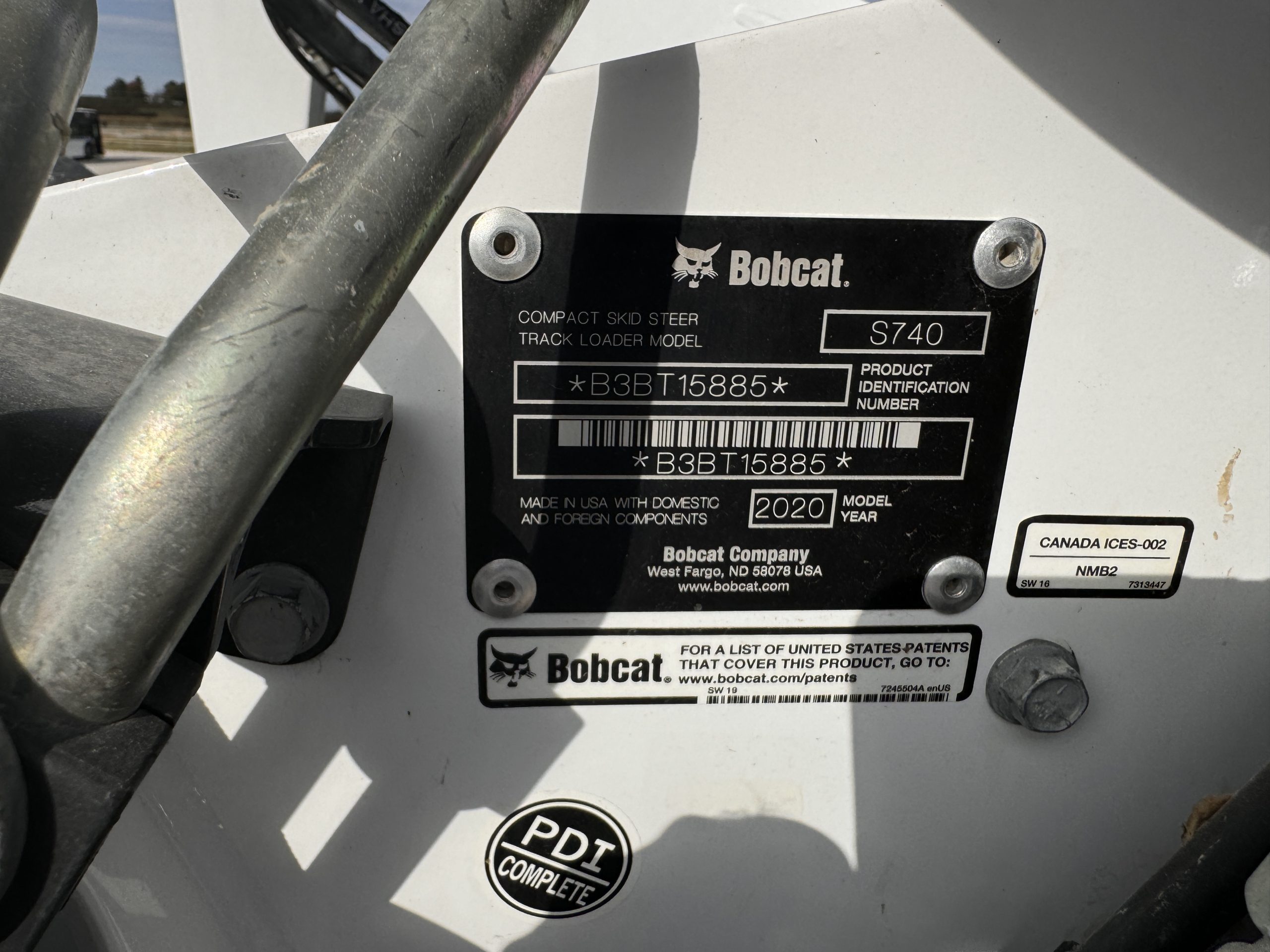 BOBCAT SERIAL PLATE